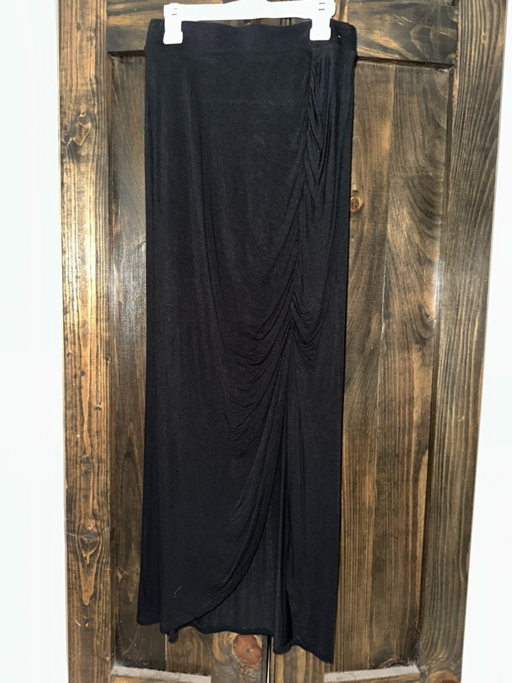 Charlotte Russe Black Ruched Maxi Skirt Size Small